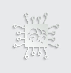 Fototapete - ai bain icon vector Artificial intelligence icon logo