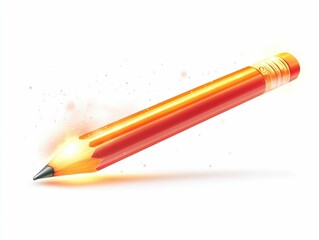 Poster - Glowing Pencil Icon Representing Creative and Innovation Symbolic image of a pencil with a glowing tip signifying the spark of creativity new ideas and innovative solutions