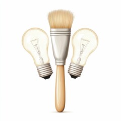 Poster - Creative depicting a paintbrush painting a lightbulb symbolizing creativity innovation and the power of ideas to shed light on new solutions and possibilities