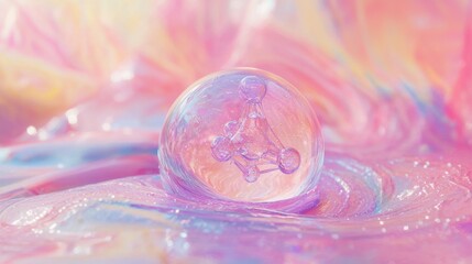 Poster - Colorful Bubble in Liquid Swirl Abstract Art