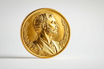 Gold Medallion with a Man's Profile in Relief