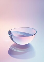 Poster - A glass bowl with a clear liquid in it is sitting on a white background