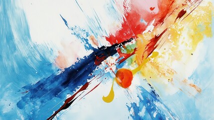 Aufkleber - abstract watercolor artwork of vibrant colors expressing emotions and feelings through dynamic brush