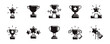 © elmantastic - winner reward trophy cup award icon set first place champion success achievement winner prize signs unique style vector illustration for web and apps