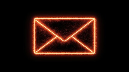 Poster - Eye-catching neon red email alert graphic representing phishing threats, symbolizing cyber security issues in a digital age, ideal for tech-related content.