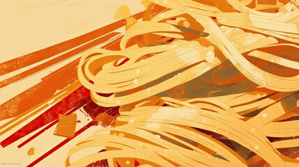 Poster - Abstract Art of Intertwined Yellow and Orange Lines