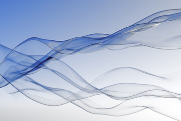 Poster - Blue background.  Texture for advertising. Background made of wavy liquid. Blue liquid paint. Simple backdrop. Blue pattern.  3d image.