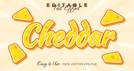 Poster - Cheddar text effect, yellow cheese texture graphic style, editable text