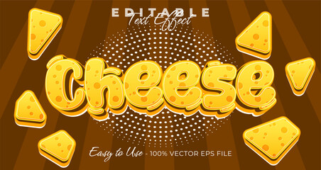 Poster - Cheese text effect, yellow cheese texture graphic style, editable text