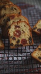 Wall Mural - fruit cake sweet dessert dried fruit traditional pastry, nuts meal food snack on the table copy space food background rustic top view