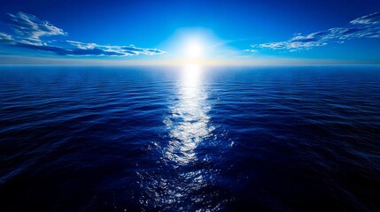 Wall Mural - a view of the sun shining through the clouds over the ocean
