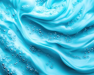 Poster - Abstract aqua background with bubbles and flowing texture for design and art projects.