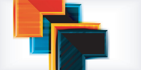 Aufkleber - Arrow symbols created with 3d effects and line texture geometric abstract background
