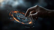 © Danila - A hand-touched infographic with iconography of cloud computing, technology, innovation, and big data transformation.