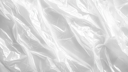 Poster - Textured White Plastic Surface with Creases and Wrinkles Capturing the Unique Play of Light and Shadow for Use in Background Designs and Creative Projects