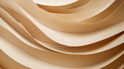 Poster - A long, curvy line of paper, which appears to be made of brown material