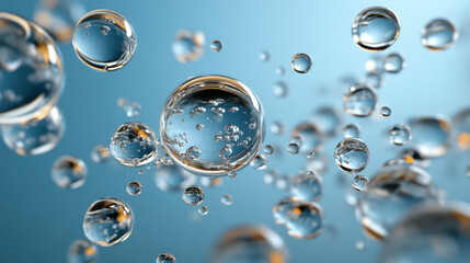 Poster - Bubbles floating in air create soothing and tranquil atmosphere