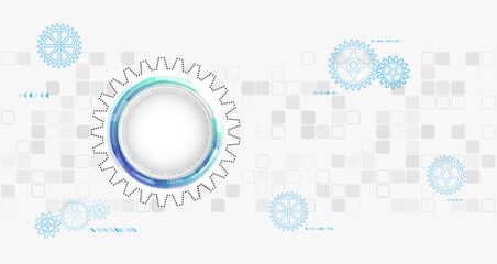 Aufkleber - cogwheel for science experiment presentation, futuristic high tech concept. business and industry in