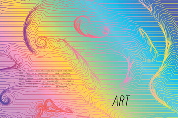 Poster - This vibrant illustration showcases swirling patterns in rainbow colors. Vector illustration