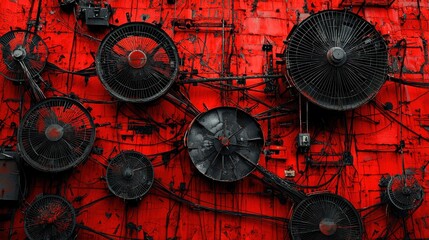 Aufkleber - Redhot steel rods cool down in rows under industrial standards for optimal production efficiency
