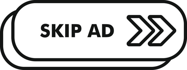 Poster - skip ad button with fast forward symbol is enabling users to skip online advertising
