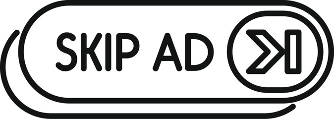Fototapete - Skip ad button allowing users to bypass unwanted promotions, enhancing user experience by providing control over displayed content