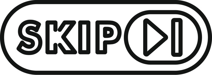 Fototapete - Skip button with forward arrow, designed for controlling multimedia playback and enhancing user experience