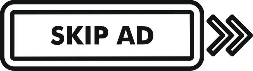 Poster - skip ad button allowing users to bypass advertisements and resume watching their chosen content