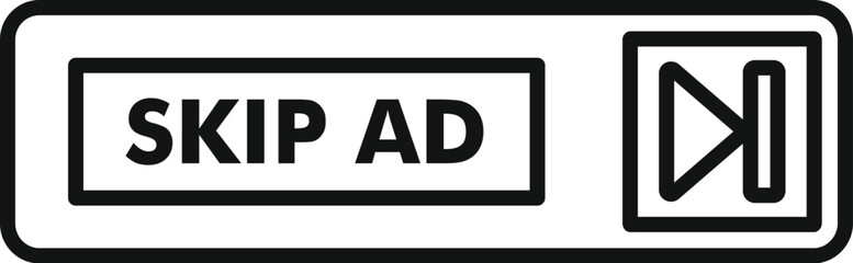 Fototapete - Skip ad button allowing users to bypass advertising content, enhancing user experience and providing control over online viewing