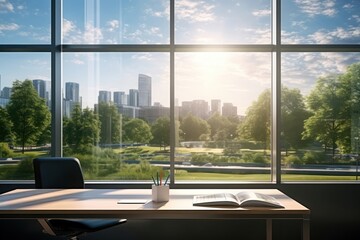 Wall Mural - Window office architecture furniture.