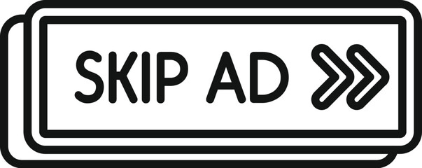Poster - skip ad button allowing users to bypass online advertising, providing control over viewing experienc