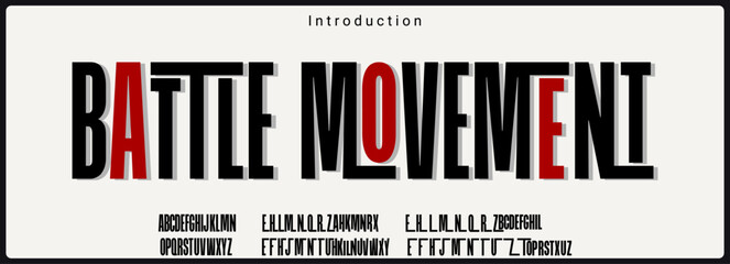 Wall Mural - bold condensed sans serif typeface. alphabet vector font with ligature. minimalist typography.