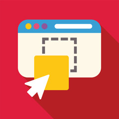 Fototapete - Cursor dragging and dropping element to customize website layout, innovative web design and development process