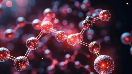 Poster - Exploring the intricate structure of molecules with vibrant colors in a digital representation