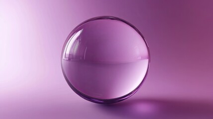 Poster - A translucent purple sphere on a soft purple background, showcasing light and reflections.