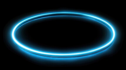 Aufkleber - blue glowing neon circle on a black background.