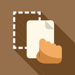 Fototapete - hand dragging a file, data transfer and file management concept