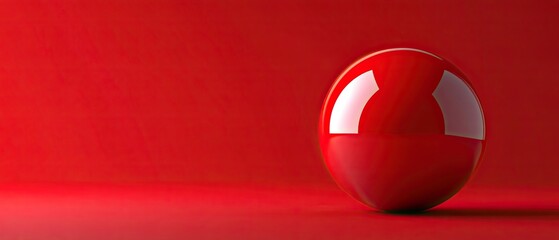 Fototapete - Red sphere on a red background, minimalistic and modern concept, perfect for abstract designs.