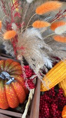 Sticker - Pumpkin and corn in the autumn installation