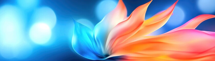Wall Mural - Colorful and dynamic abstract design with flowing petals, creating a soft and vibrant visual effect.