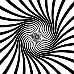 Poster - Hypnotic spiral, psychedelic hypnosis circle. Concentric swirl optical illusion, circular hypnosis vector spiral or radial hypnotic whirlpool pattern. Geometric psychedelic twist motion background