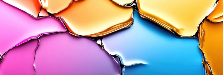 Wall Mural - Colorful abstract shapes with smooth edges, creating a vibrant visual effect against a white background.