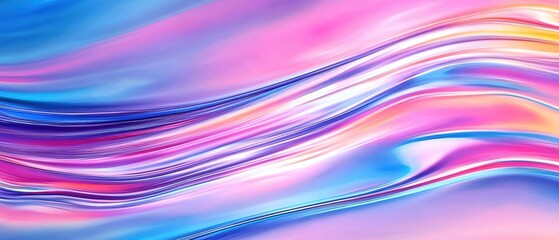 Wall Mural - Colorful abstract waves in pastel tones, creating a soft and dreamy visual effect.