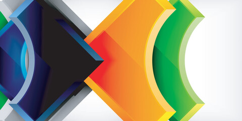 Poster - Geometric design abstract background - circles and triangles
