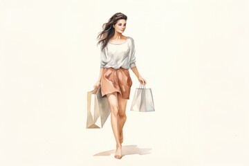 Poster - Shopping handbag adult woman.