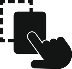 Fototapete - Finger selecting an area on a smartphone screen, demonstrating touchscreen technology
