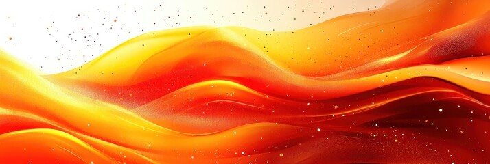 Wall Mural - Abstract vibrant orange waves with motion effects on a white background.