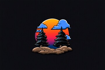 Aufkleber - A pixel art logo for a retro video game brand, with small, colorful pixels forming a fun, nostalgic design