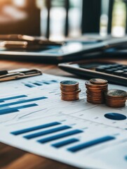 Poster - boardroom meeting discussing corporate budgeting strategies with clear charts and financial data on 