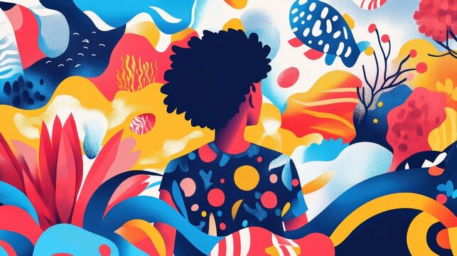 A graphic designer works on a series of banners for a digital campaign, blending vivid imagery, playful fonts, and engaging text to drive interaction.